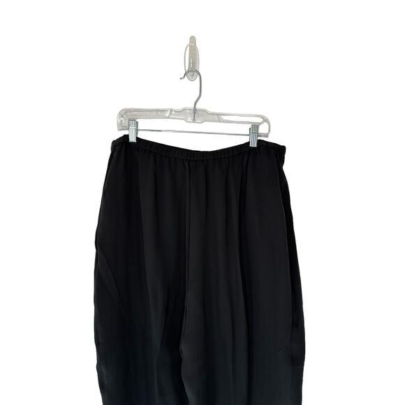 Eileen‎ Fisher Pants Plus Black Silk Lagenlook Chiffon Straight Leg Size 1X - Picture 6 of 11